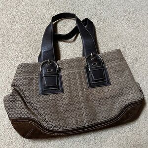 Coach Brown and Black Shoulder Bag